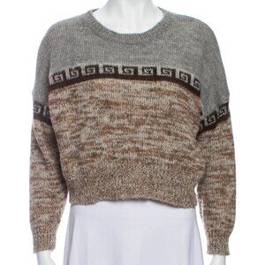 Isabel Marant Gray and Brown Crew Neck Sweater